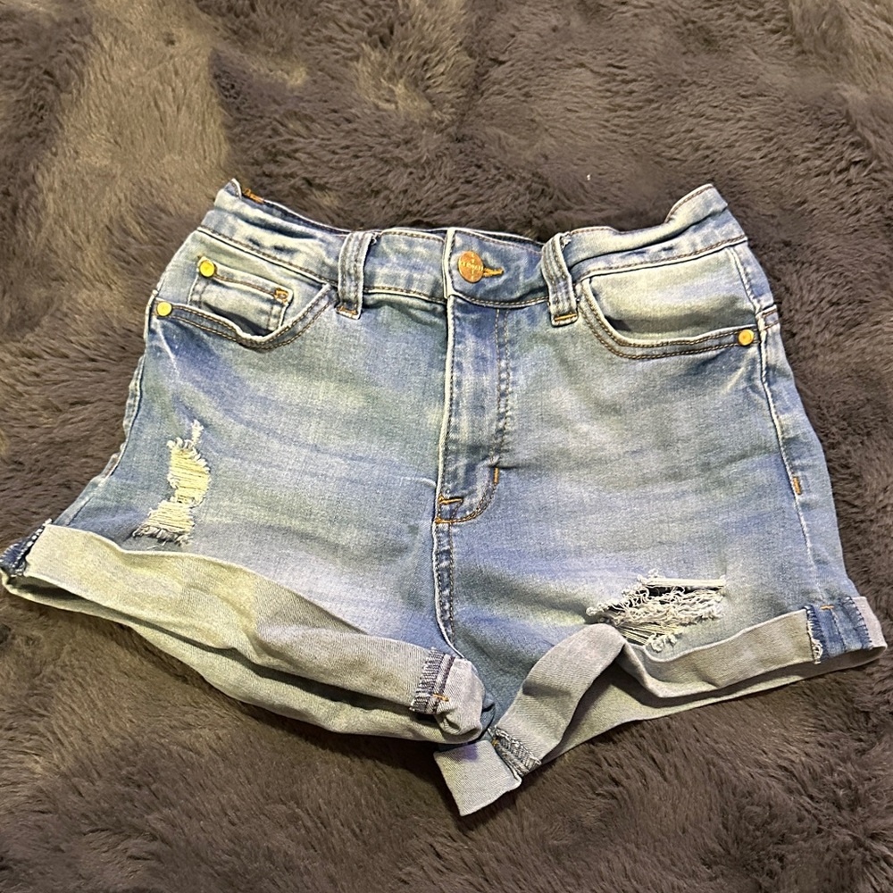 Kendall & Kylie Light Blue Distressed Jean Shorts